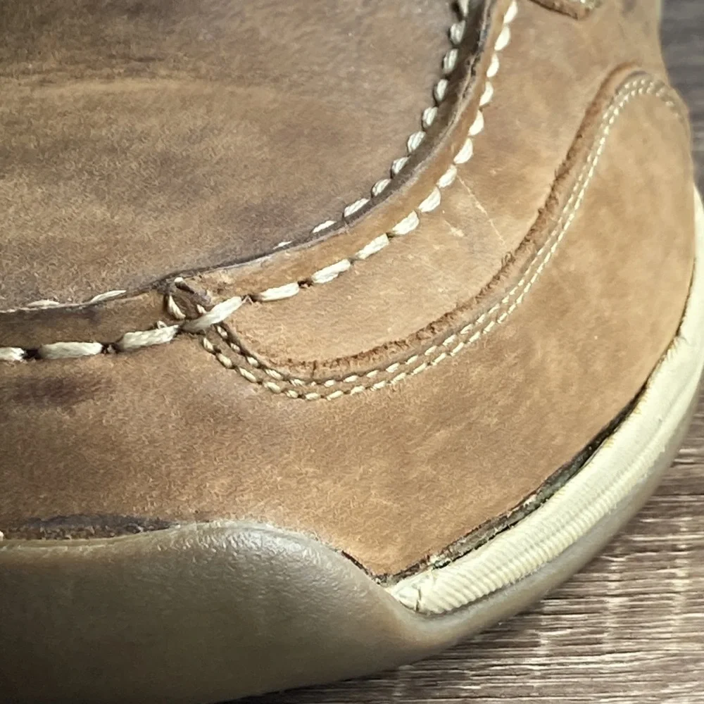 ROCKPORT WORKS RK6736 Sailing Club Steel Toe Boat Shoes, Brown M8.5 W10.5